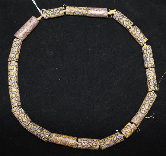 A Murano cane rod necklace, 19th/20th century for African market